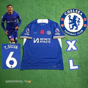 Nike Chelsea FC Thiago Silva #6 2023/2024 Home Blue Jersey EPL Patch XL